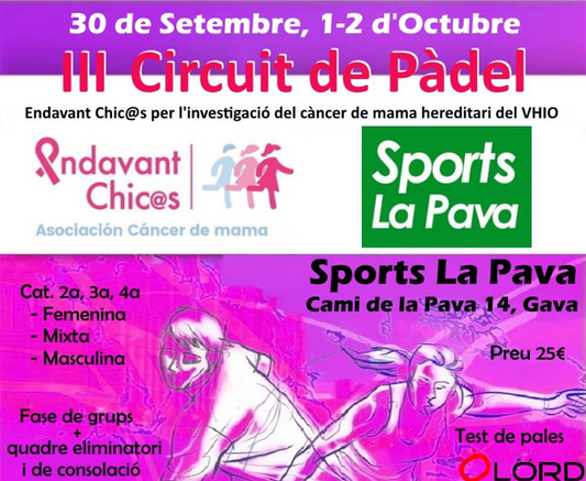 GGcare colaborador del III Circuito de Pádel Asociación Endavant Chic@s